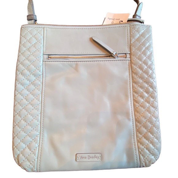 Vera Bradley Genuine Leather Light Blue Carryall Hipster - Picture 2 of 13